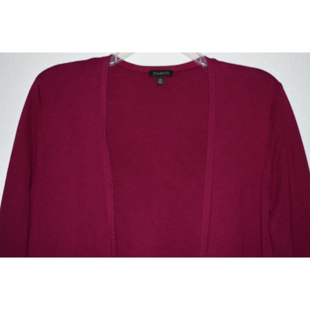 Talbots XS Open Front Longline Cardigan Cotton Modal Button Cuff Chic Sweater